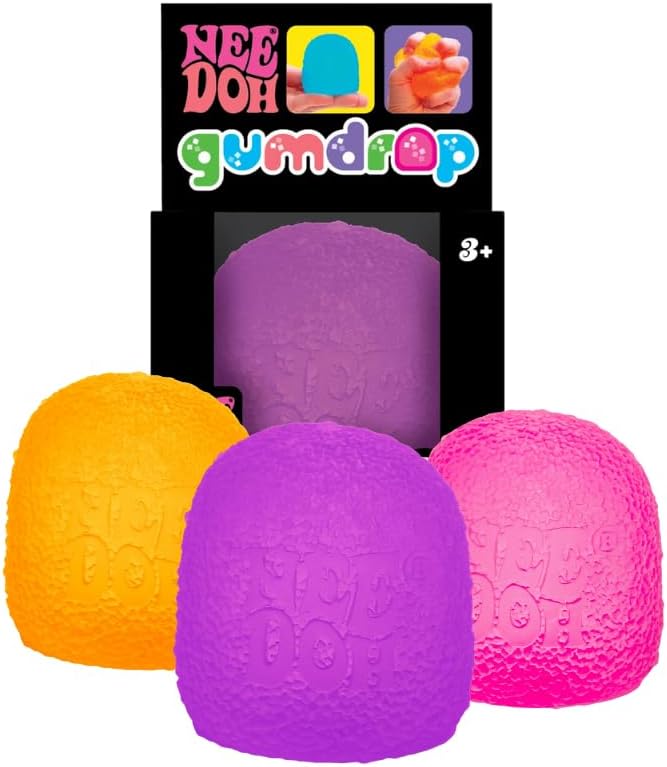 Schylling NeeDoh Gumdrop Textured Sensory Fidget Toy Colors May Vary (3 Pack) - Image 4