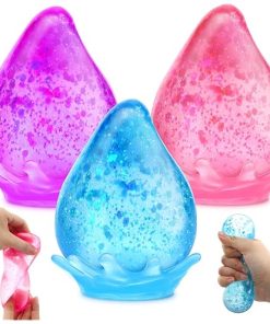 2 Packs Dream Squishy Drop Stress Balls for Adults Fidget Toys Adults. Fidgets Silicone Sensory Toys for Kids Autism. ADHD. Sensory Stress Relief Toys Birthday Day Gifts (Blue Pink)